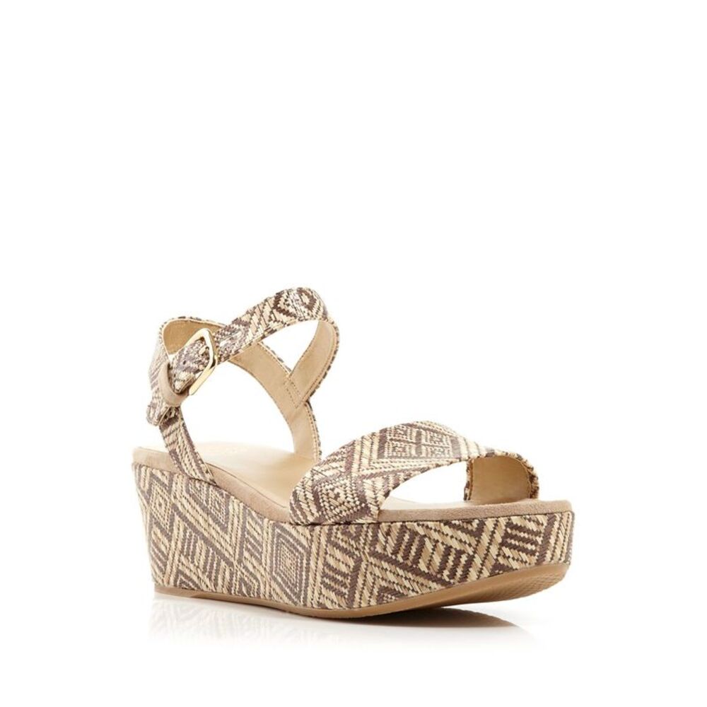 STUART WEITZMAN Womens Sand Inca Beige St. Barth Open Toe Wedge Sandals 7.5 M